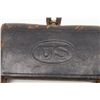 Image 3 : Leather US cartridge pouch marked “Watervilet  Arsenal” on back, in overall good condition.    Est.: