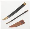 Image 1 : Lot of 3 scabbards; 1 for a French style Cutlass;  1 for a Mexican Bowie knife and 1 for an English