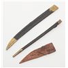 Image 2 : Lot of 3 scabbards; 1 for a French style Cutlass;  1 for a Mexican Bowie knife and 1 for an English