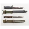 Image 2 : Lot of 2 military bladed weapons including a  KA-BAR knife, missing guard, with stacked leather  gri