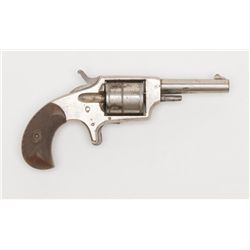 Hopkins & Allen Dictator spur trigger revolver,  .30 cal., 3” round barrel, nickel finish,  checkere