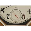 Image 2 : Modern octagon Howard Miller oak wall clock  approx. 20” in diameter, battery operated.     Est.:  $