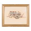 Image 3 : Lot of 2 framed pieces of art including a  watercolor of an old wagon signed Acevedo, approx.  13-1/