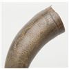 Image 4 : Early American signal horn nicely carved with dog,  and powder horn; both 19th century.   Est.:  $20
