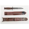 Image 2 : U.S. M3 fighting knife by Camillus dated 1943 with  leather scabbard, also by Camillus in very good