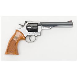 Dan Wesson DA revolver, .357 Magnum cal., 6”  barrel, checkered wood medallion combat grips,  #14418
