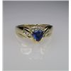 Image 1 : Vibrant Tanzanite and Diamond Ring with trilliant  cut Tanzanite weighing approx. 1.00 carats  accen