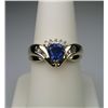 Image 2 : Vibrant Tanzanite and Diamond Ring with trilliant  cut Tanzanite weighing approx. 1.00 carats  accen