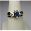 Image 3 : Vibrant Tanzanite and Diamond Ring with trilliant  cut Tanzanite weighing approx. 1.00 carats  accen
