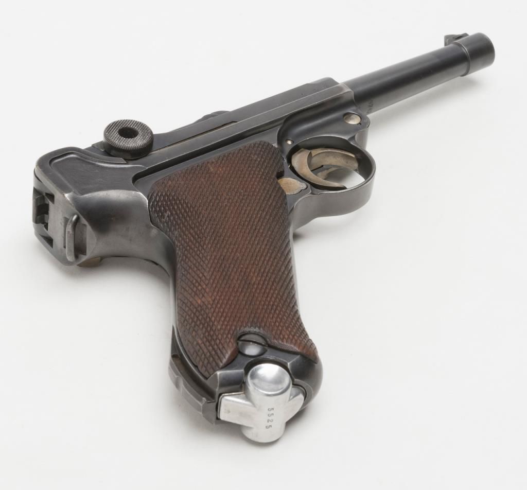 German Luger S/42 “G”date semi-auto pistol, 9mm cal., 4” barrel, blue ...