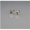 Image 1 : Dazzling Pair of Round Diamond Stud Earrings  weighing approx. 1.00 carat total with H-I colors  and