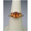 Image 1 : Irresistible Triple Orange Sapphire and Diamond  Ring with 3 oval Sapphires weighing approx. 2.00  c