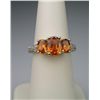 Image 2 : Irresistible Triple Orange Sapphire and Diamond  Ring with 3 oval Sapphires weighing approx. 2.00  c