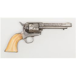 Period engraved Colt Civilian Model SAA revolver,  .45 cal., period shortened barrel to 5-3/8”,  nic