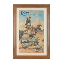 Beautifully wood framed and matted “Colt’s The Arm  of Law and Order” color advertiser (familiarly
