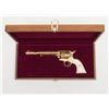 Image 2 : Colt SAA revolver, .45 cal., 7-1/2” barrel,  Western style scroll engraved, gold plated,  well-made