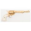 Image 3 : Colt SAA revolver, .45 cal., 7-1/2” barrel,  Western style scroll engraved, gold plated,  well-made