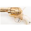 Image 7 : Colt SAA revolver, .45 cal., 7-1/2” barrel,  Western style scroll engraved, gold plated,  well-made