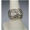 Image 2 : Radiant Contemporary Diamond Ring with 14 baguette  cut diamonds and 102 round cut diamonds weighing