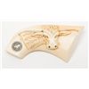 Image 3 : Pair of raised carved steer head ivory medallion  grips for a Colt SAA revolver in very good  condit