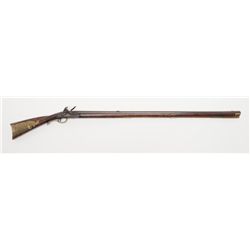 Classic flintlock Kentucky style rifle probably  Pennsylvania made with patch box showing whale  tai