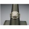 Image 2 : Lovely Art Deco Style Diamond Ring with 9 Princess  cut and 82 round Diamonds weighing approx.  1.80
