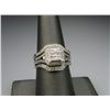 Image 3 : Lovely Art Deco Style Diamond Ring with 9 Princess  cut and 82 round Diamonds weighing approx.  1.80