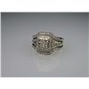 Image 4 : Lovely Art Deco Style Diamond Ring with 9 Princess  cut and 82 round Diamonds weighing approx.  1.80