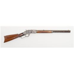 Custom Winchester Model 1873 lever action short  rifle, .44-40 cal., 20” octagon barrel, full  magaz