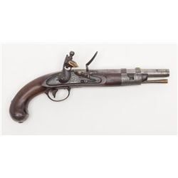 U.S. Model 1816 flintlock pistol by S. North,  circa 1817-1820, .54 cal., 9-1/16” barrel, wood  stoc