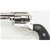 Image 8 : Colt 2nd Generation SAA revolver, .45 cal., 7-1/2”  barrel, nickel finish, checkered hard rubber  gr