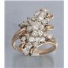 Image 2 : One 14 k yellow gold ladies diamond cluster ring  with 27 fine quality diamonds weighing approx. 2