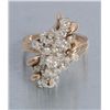 Image 3 : One 14 k yellow gold ladies diamond cluster ring  with 27 fine quality diamonds weighing approx. 2