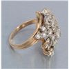 Image 4 : One 14 k yellow gold ladies diamond cluster ring  with 27 fine quality diamonds weighing approx. 2