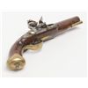 Image 7 : English military issue flintlock single shot  pistol by famous maker H. Nock, .68 cal., 7-5/8”  barr