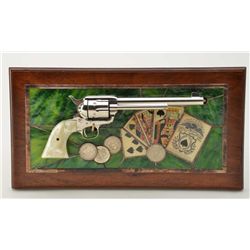 Beautifully constructed wall plaque with Mesquite  wood frame approx. 10” x 20” incorporating  green
