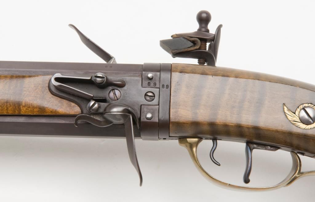 Beautifully constructed modern flintlock Kentucky style swivel breech O ...