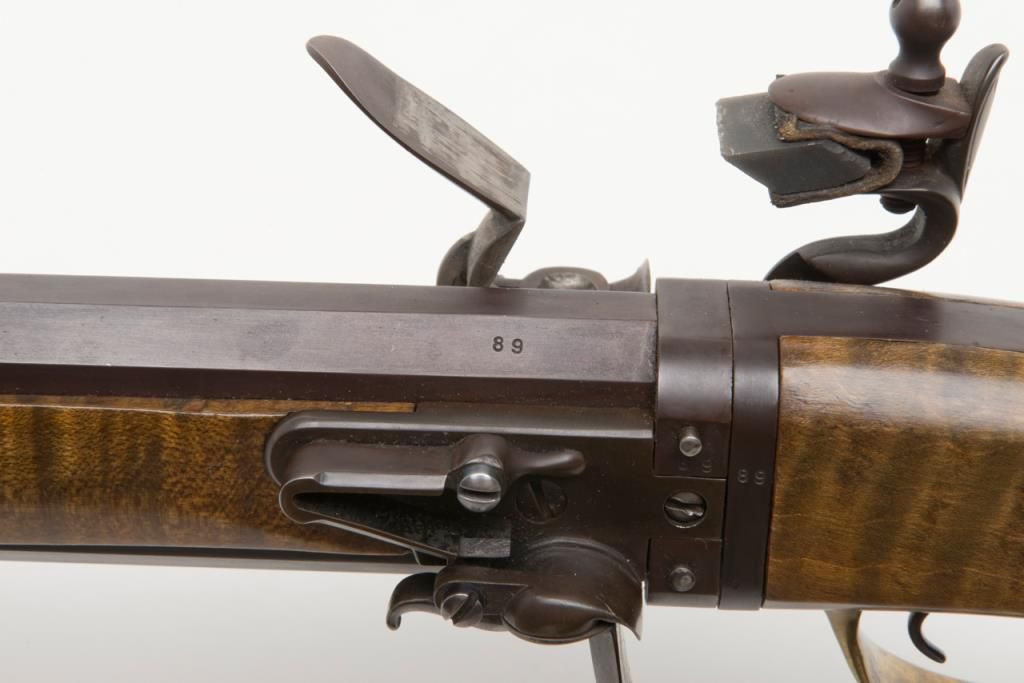 Beautifully constructed modern flintlock Kentucky style swivel breech O ...