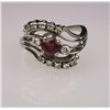Image 1 : Vintage ‘Fine Quality’ Burmese Color Ruby and  Diamond Ring with 0.70 carat Ruby and 12 round cut  D