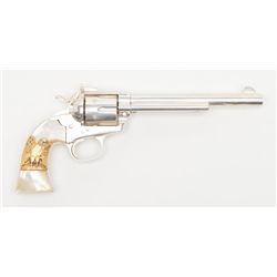Colt Bisley Model Single Action revolver, .44-40  cal., 7-1/2” barrel, silver plated, Mexican pearl