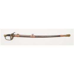 U.S. Model 1850 Staff & Field Officer’s sword with  metal scabbard, 32-1/2” etched blade by Wm.  Hor