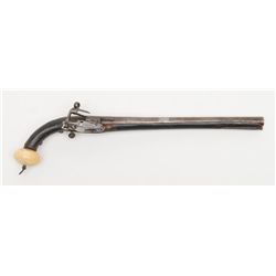Caucasian Miquelet flintlock pistol with ball butt  of the type favored by Russian Cossacks during