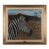 Image 1 : Original oil on canvas of Zebra signed L.R. Jorge  Rajadell, 1995, approx. 31” x 35”; nicely framed