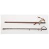 Image 1 : Lot of 2 swords with scabbards including a rare  English Edward VIII Infantry Officer’s sword with