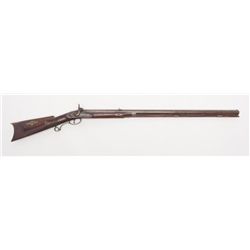 Heavy barrel half stock percussion plains type  rifle with barrel marked “C.H. Herbert, Albany”  and