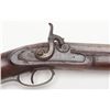 Image 5 : Heavy barrel half stock percussion plains type  rifle with barrel marked “C.H. Herbert, Albany”  and