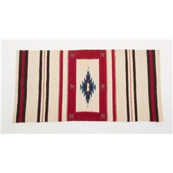 1940's Navajo blanket, approx.  45"x22"; very good  condition.   Est.: $150-$300.