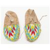 Image 1 : Pair of multicolor beaded moccasins men's size,  pre-war time period from Wind River Wyoming  collec