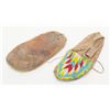 Image 3 : Pair of multicolor beaded moccasins men's size,  pre-war time period from Wind River Wyoming  collec