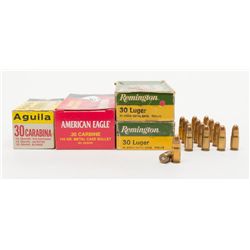 Ammo lot consisting of two boxes .30 Luger factory  manufactured Remington ammo, two boxes factory